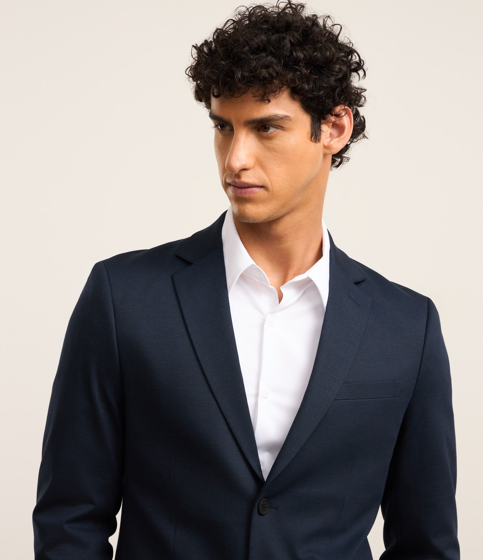 Paletó Slim em Performance com Textura Azul Marinho 4
