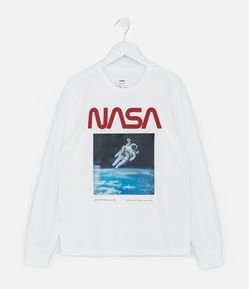 Camiseta Infantil com Estampa NASA - Tam 7 a 14 Anos