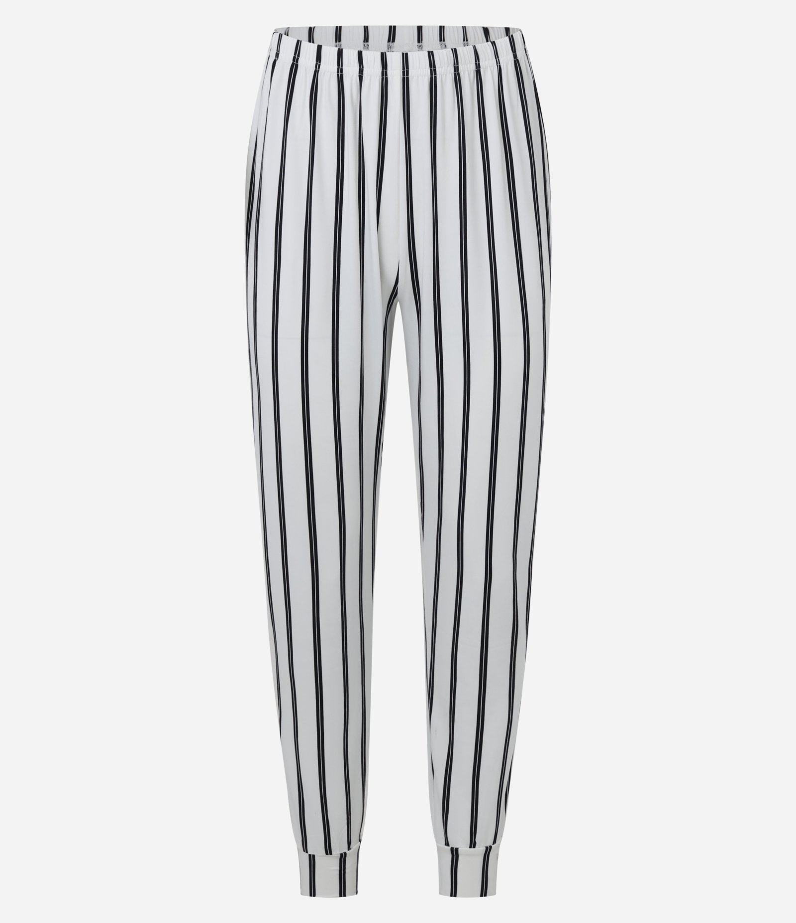 Pijama Longo em Peach Touch com Estampa Listrada e Botões Branco/Preto 6