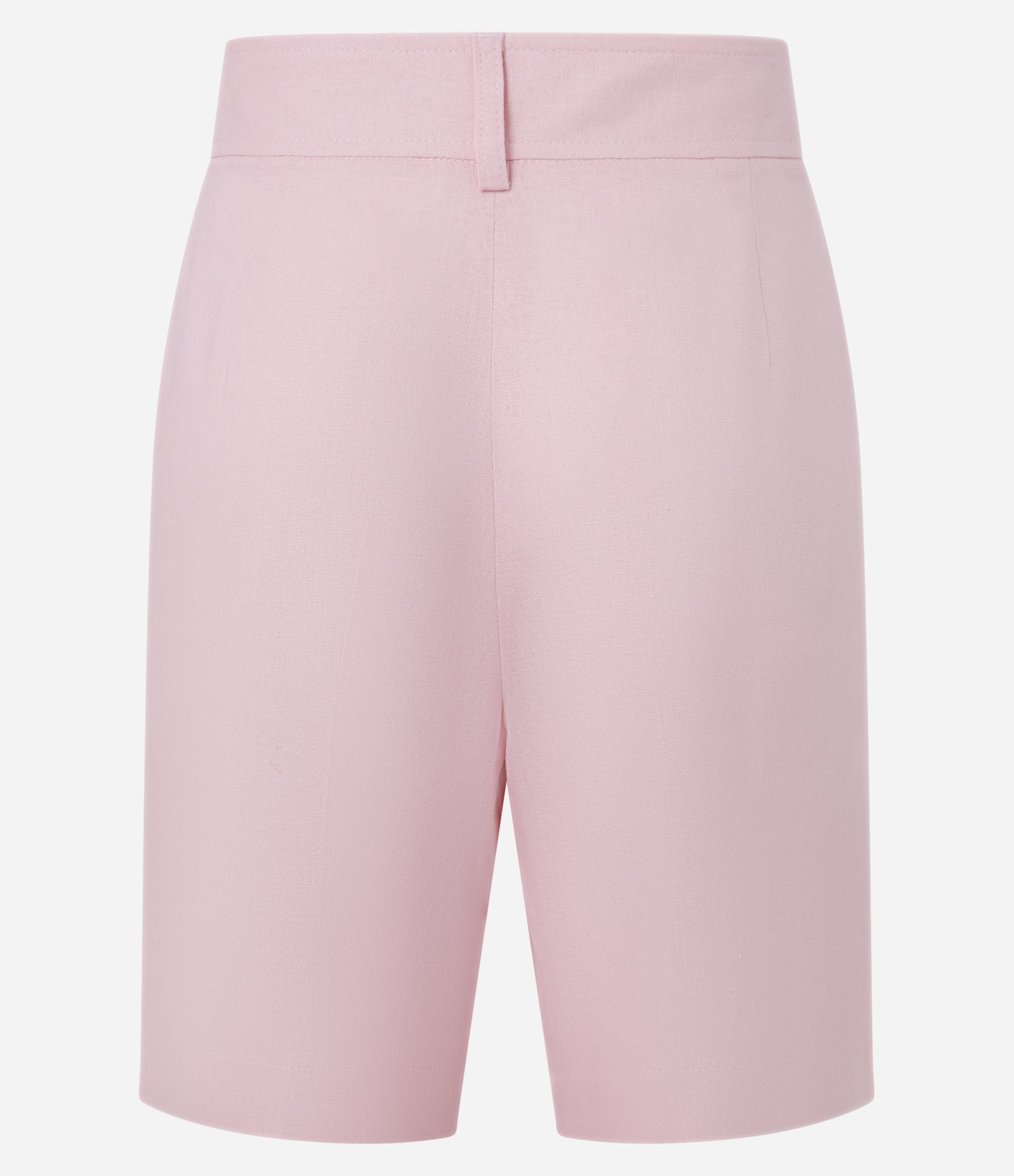 Bermuda Reta Cintura Alta em Viscolinho com Pregas Rosa 6