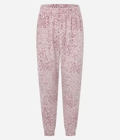 Pijama Longo em Fleece com Calça Estampada Animal Print Onça