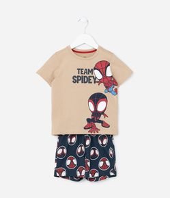 Pijama Curto Intanril com Estampa do Homem Aranha - Tam 2 a 6 anos