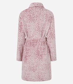 Robe Curto em Fleece Estampado Animal Print Onça