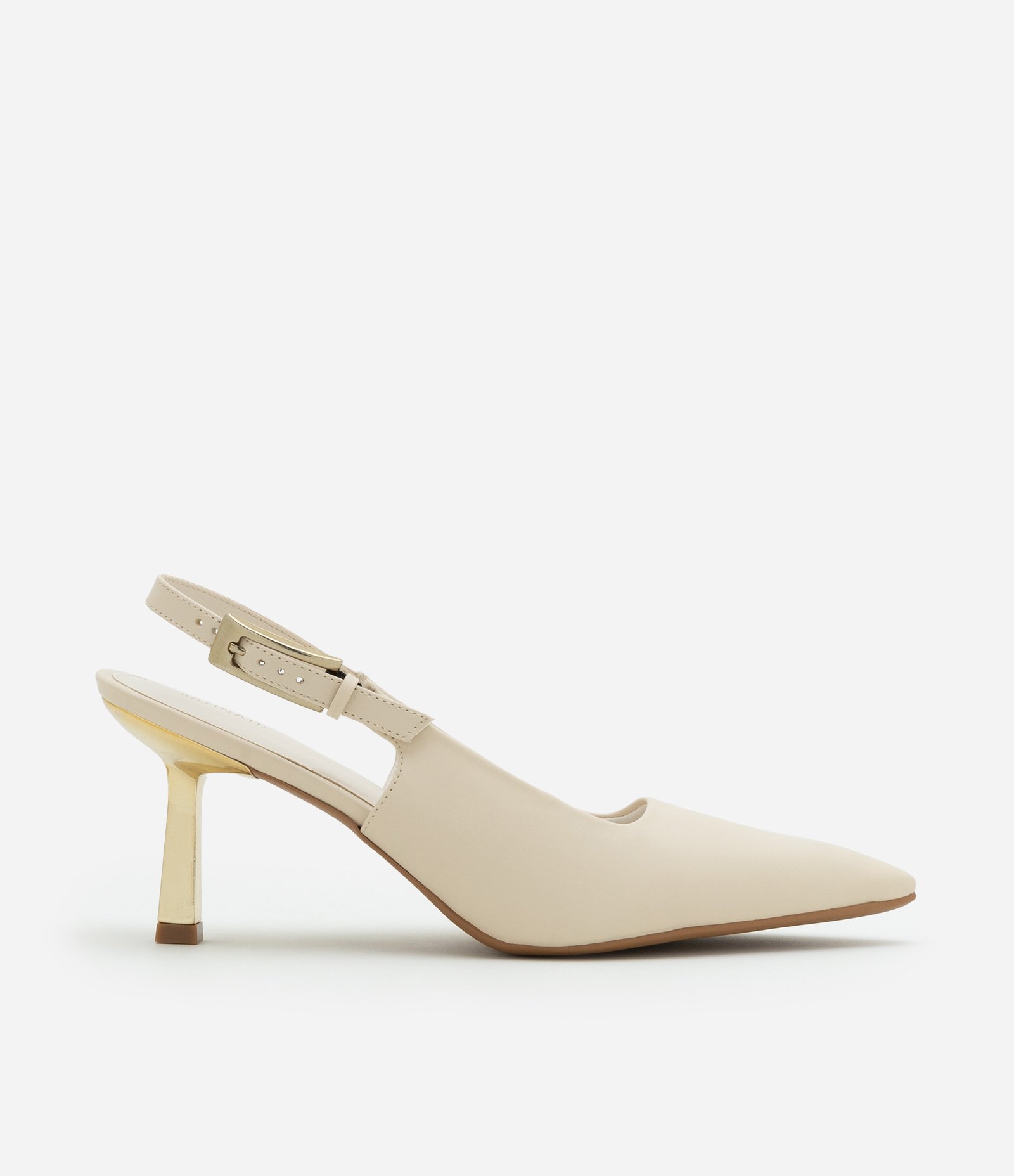 Sapato Scarpin Slingback com Salto Cromado 1