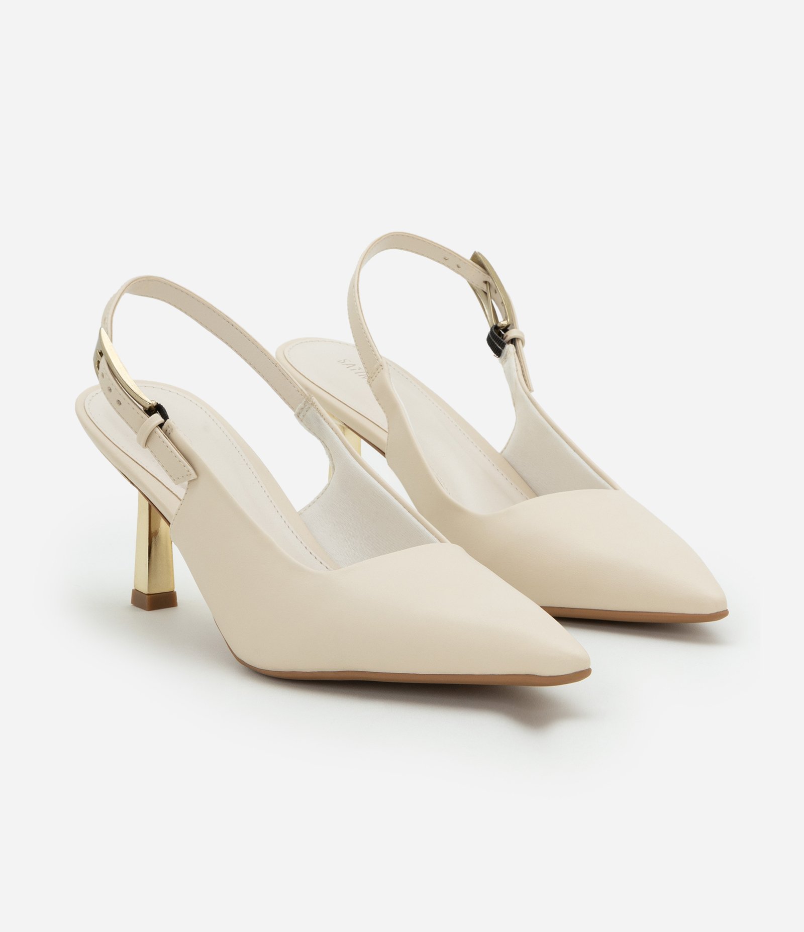 Sapato Scarpin Slingback com Salto Cromado 2