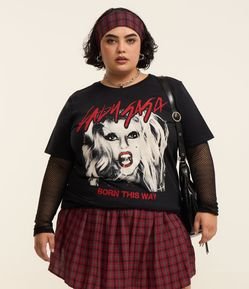 Camiseta em Algodão com Estampa Lady Gaga Curve & Plus Size