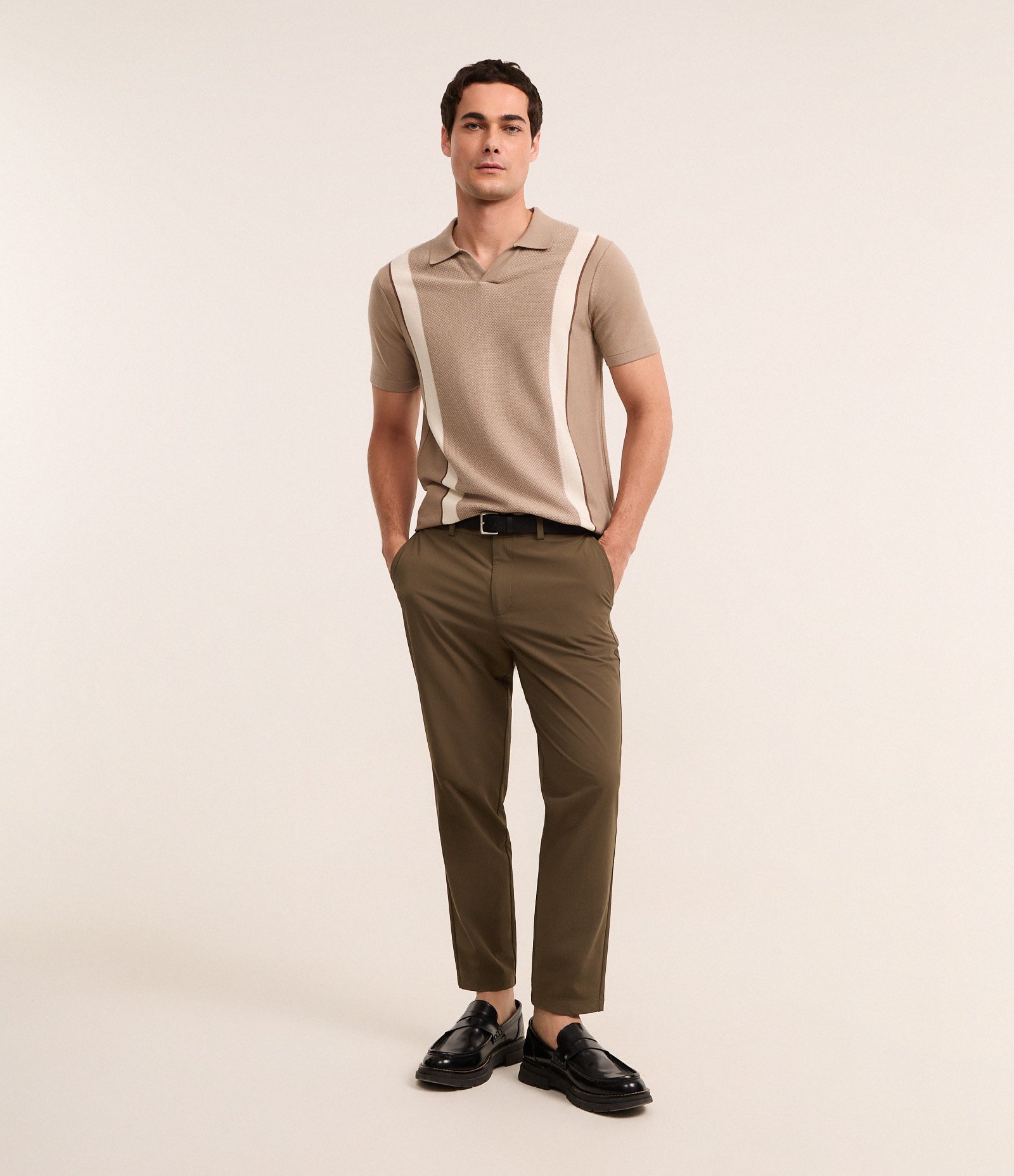 Calça Slim Cropped Alfaiatada em Poliamida com Elastano Verde 1