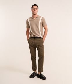 Calça Slim Cropped Alfaiatada em Poliamida com Elastano