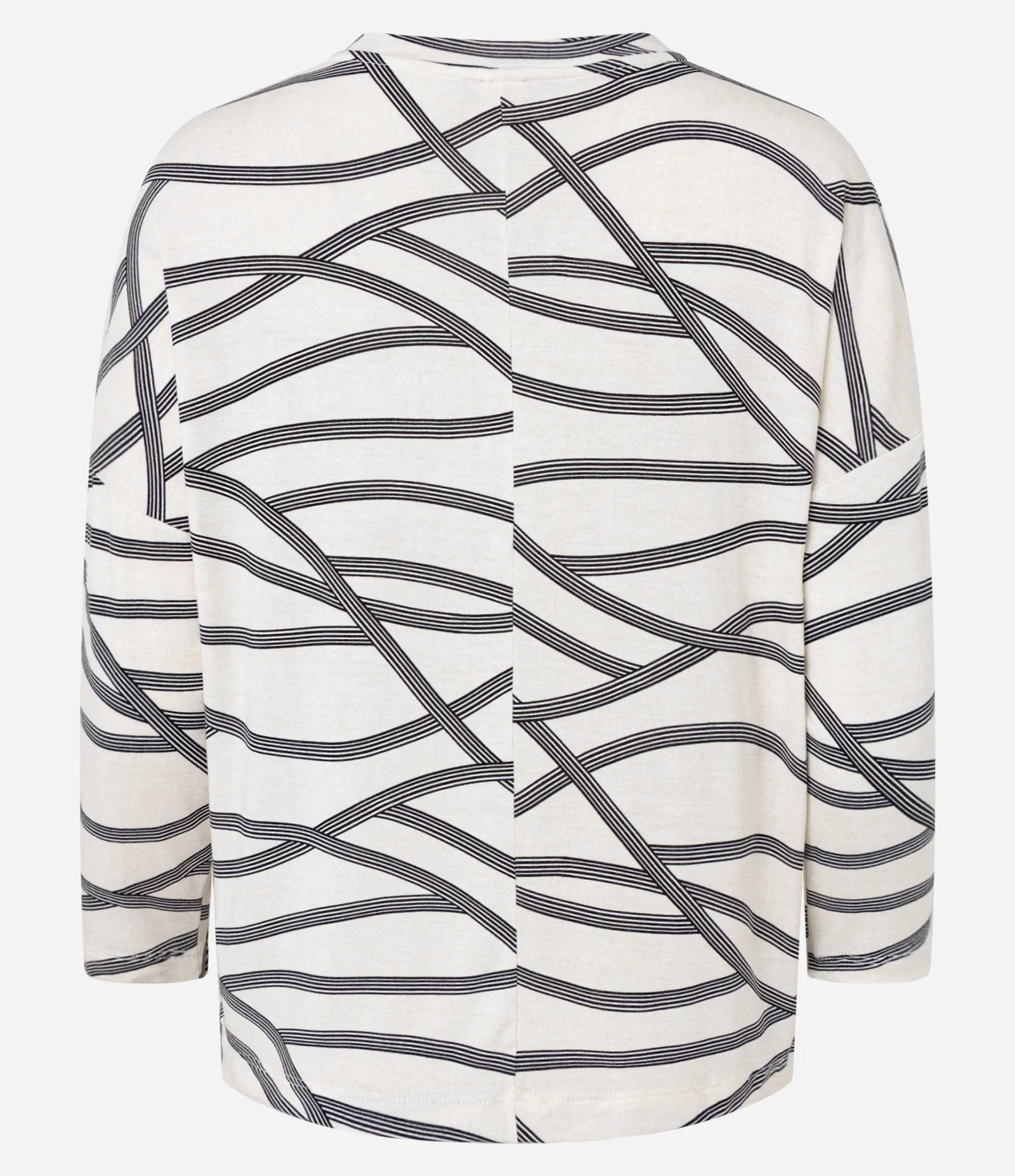 Blusa em Viscose com Manga 7/8 e Estampa Geométrica Off White 2