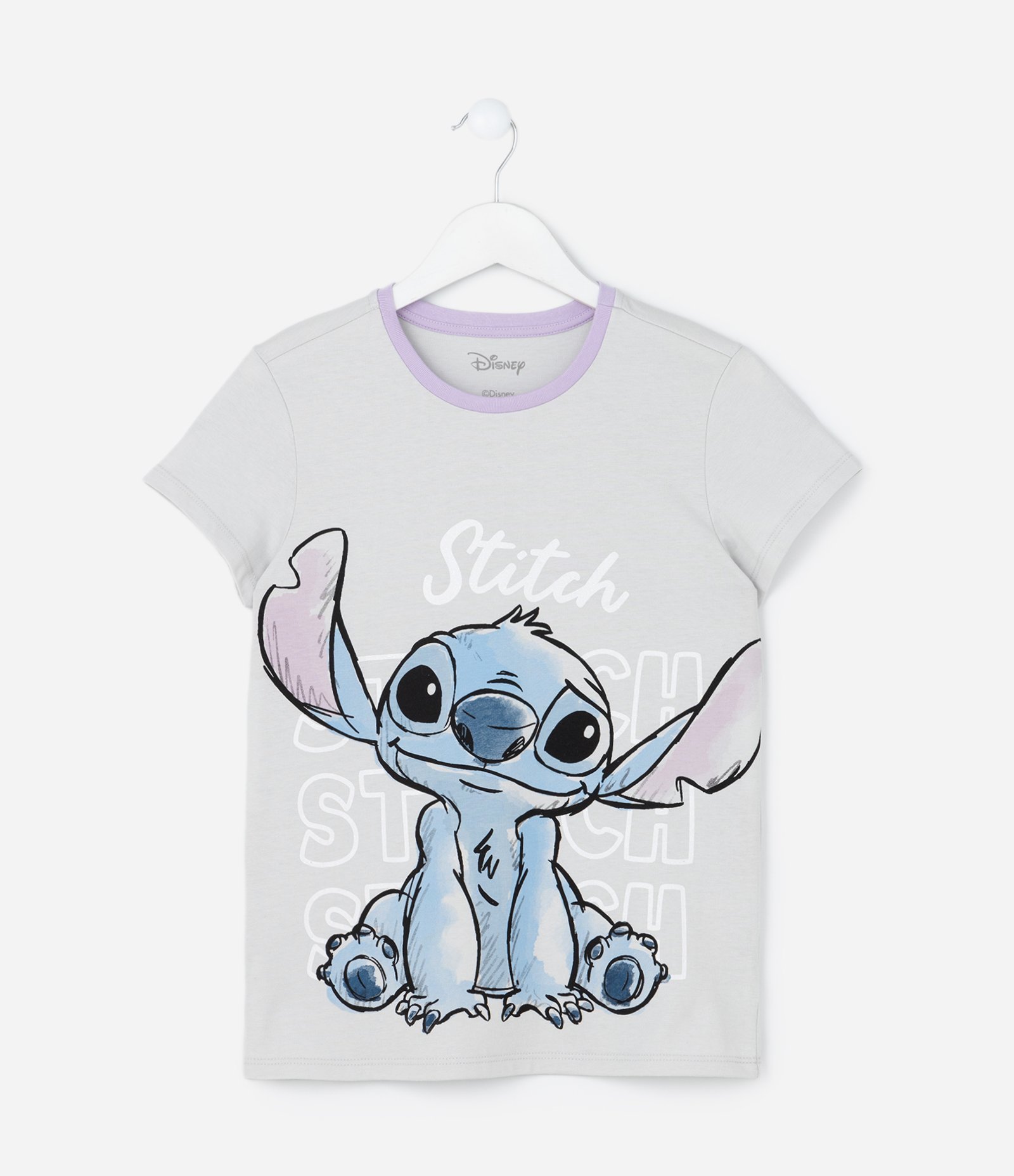 Pijama Longo Infantil em Algodão com Estampa Stitch - Tam 5 ao 14 Anos Cinza 2