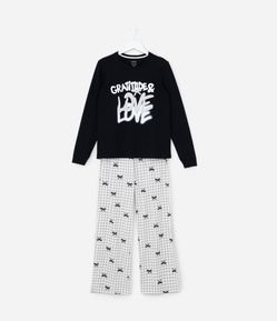Pijama Longo Infantil com Estampa Lettering Gratife