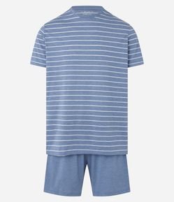 Pijama Curto em Poliviscose com Estampa Listrada