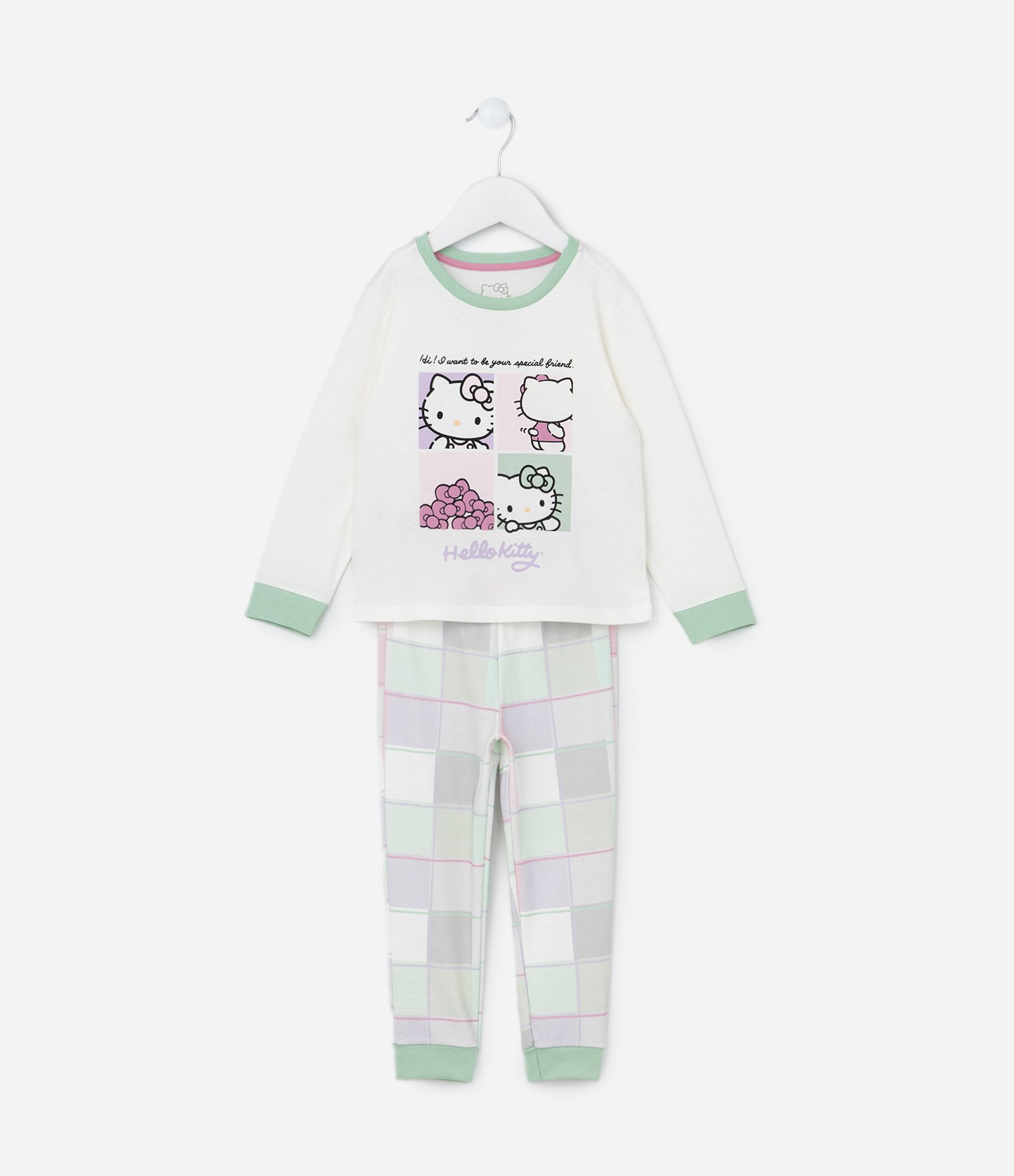 Pijama Longo Infantil em Algodão com Estampa Hello Kitty - Tam 2 ao 6 Anos Multicores 1