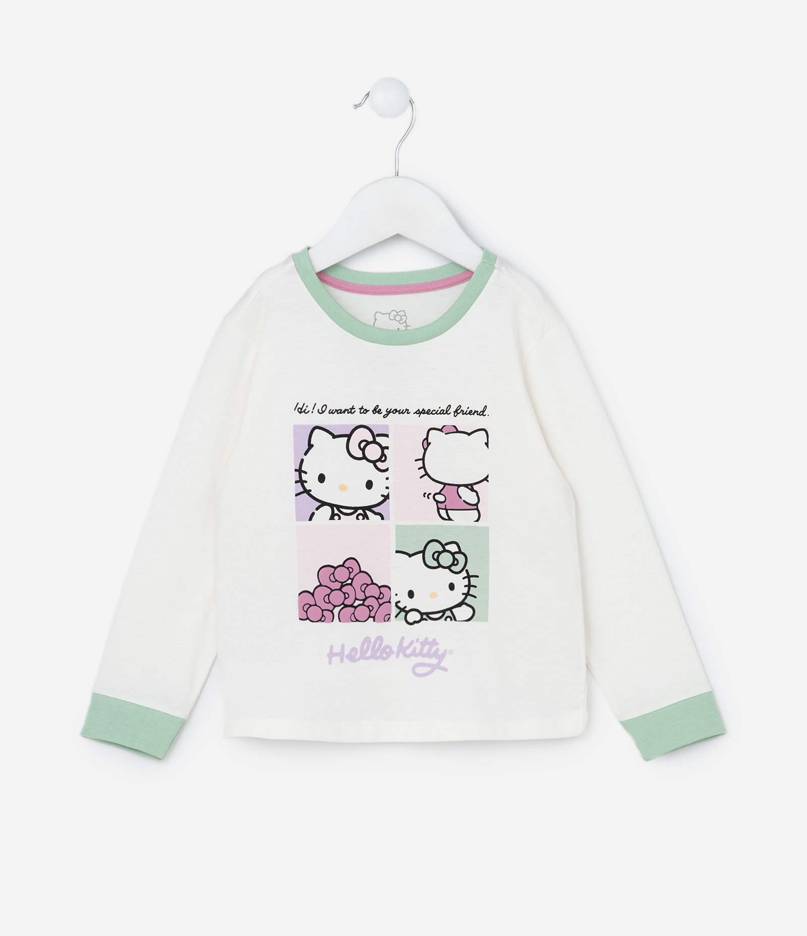 Pijama Longo Infantil em Algodão com Estampa Hello Kitty - Tam 2 ao 6 Anos Multicores 2