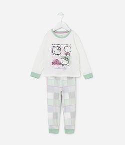Pijama Longo Infantil em Algodão com Estampa Hello Kitty - Tam 2 ao 6 Anos