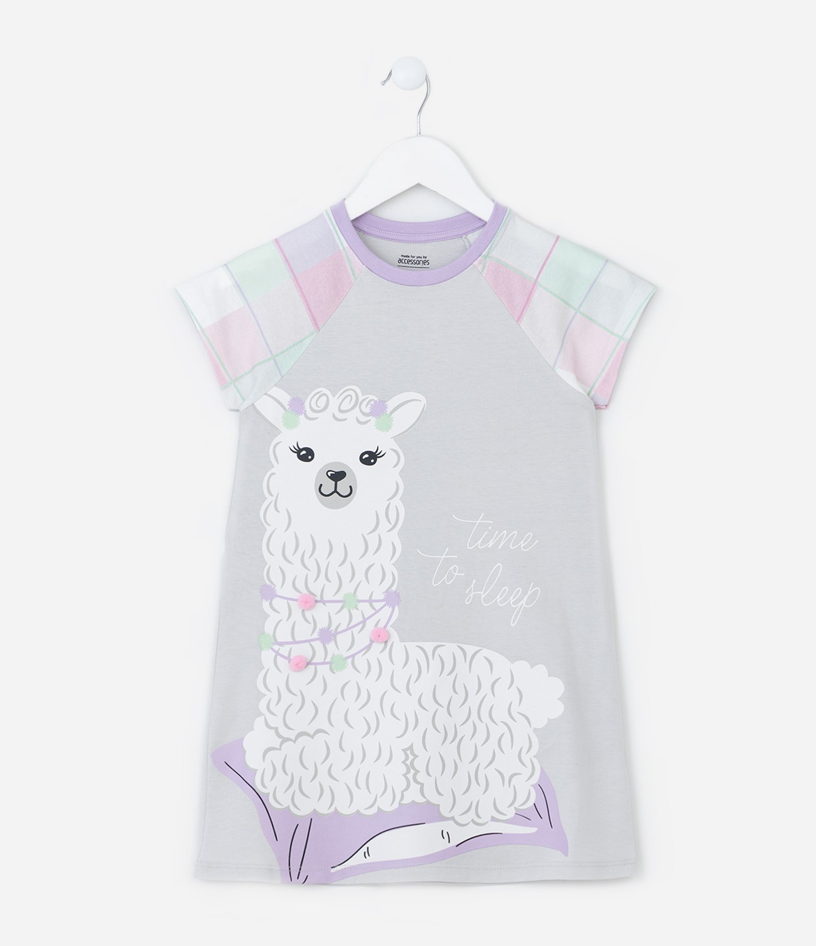 Camisola Infantil em Algodão com Estampa Lhama - Tam 5 a 14 Anos Cinza 1