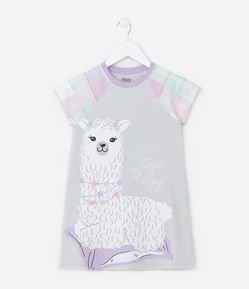 Camisola Infantil em Algodão com Estampa Lhama - Tam 5 a 14 Anos
