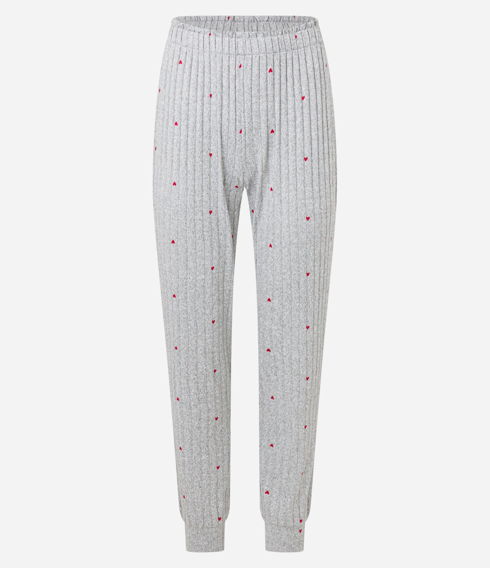 Pijama Longo em Tricô com Estampa de Corações Cinza 7