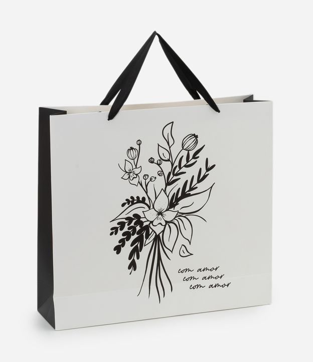 Embalagem de Presente Grande Estampa Floral e Lettering