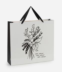 Embalagem de Presente Grande Estampa Floral e Lettering