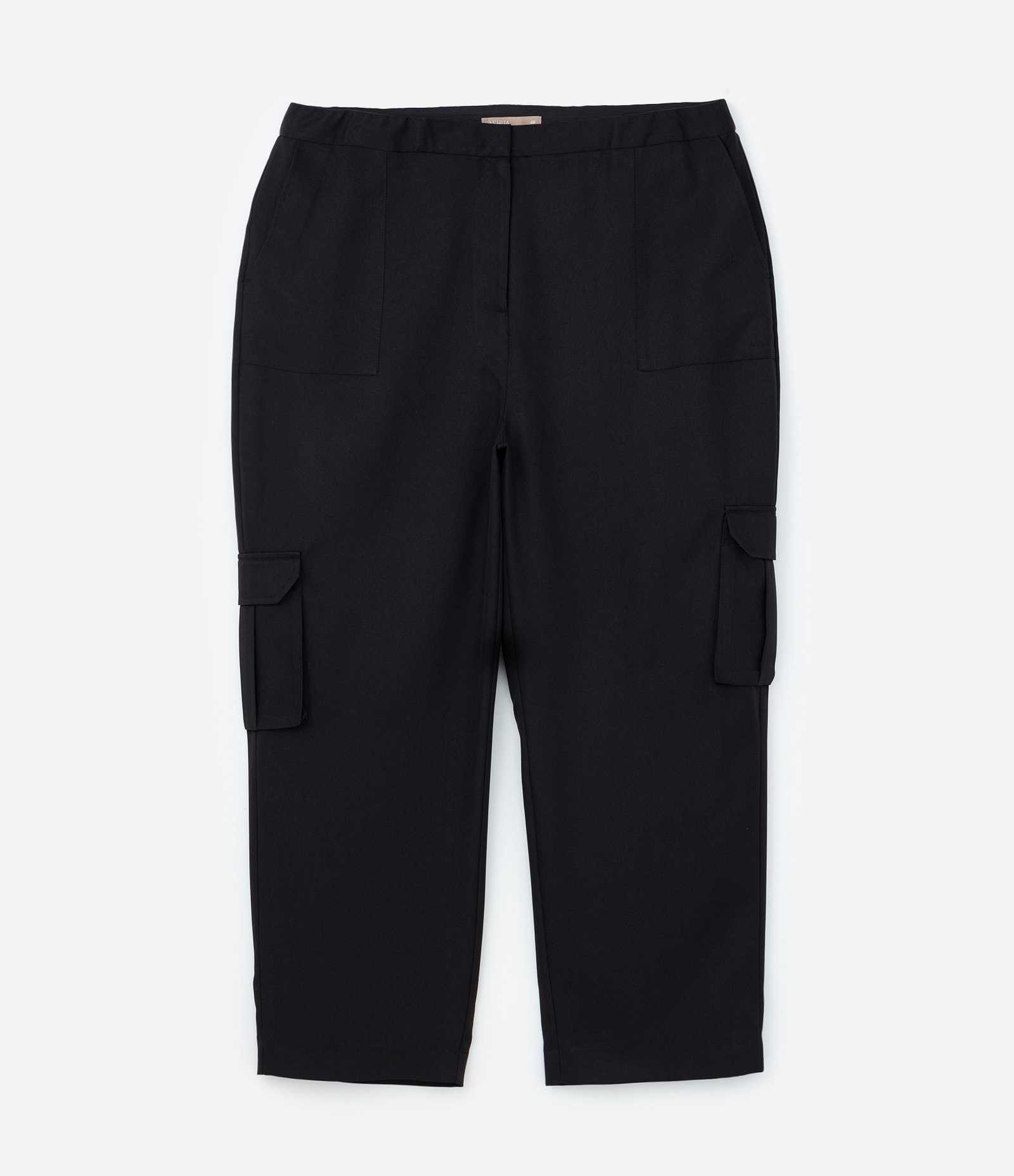 Calça Reta Alfaiataria com Bolso Cargo Curve & Plus Size Preto 5