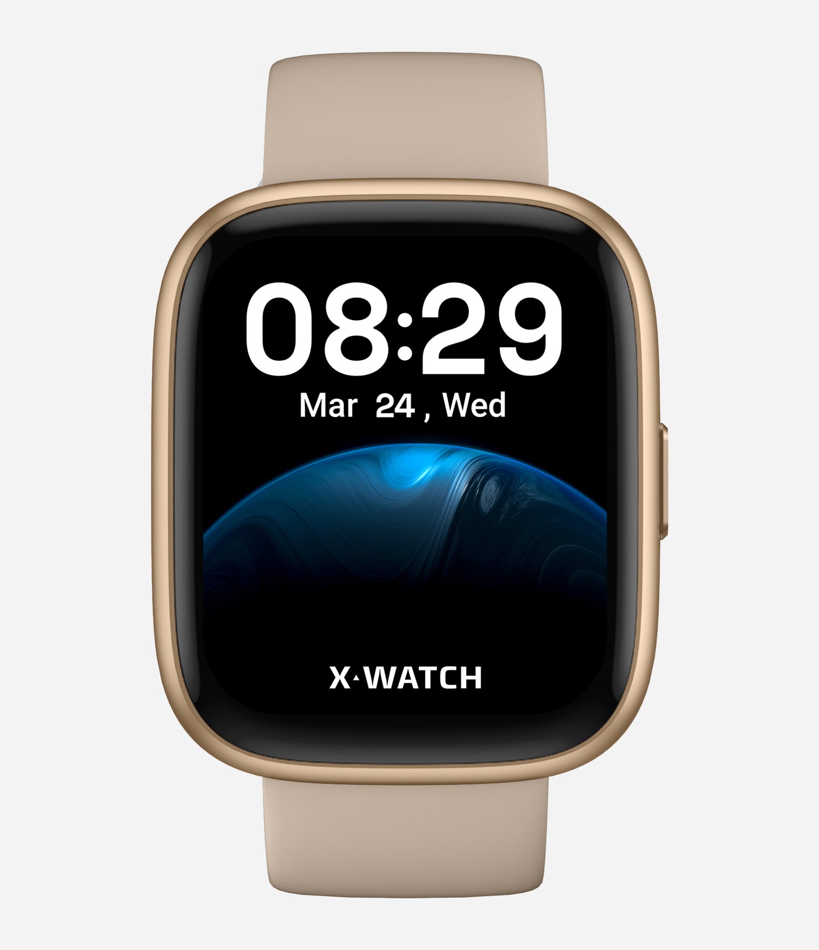 Relógio Unissex SmartWatch X-Watch com Pulseira em Silicone Caqui/Bege/Chino 1