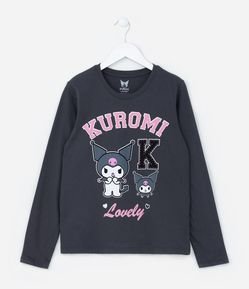 Camiseta Infantil com Estampa Kuromi - Tam 5 a 14 anos
