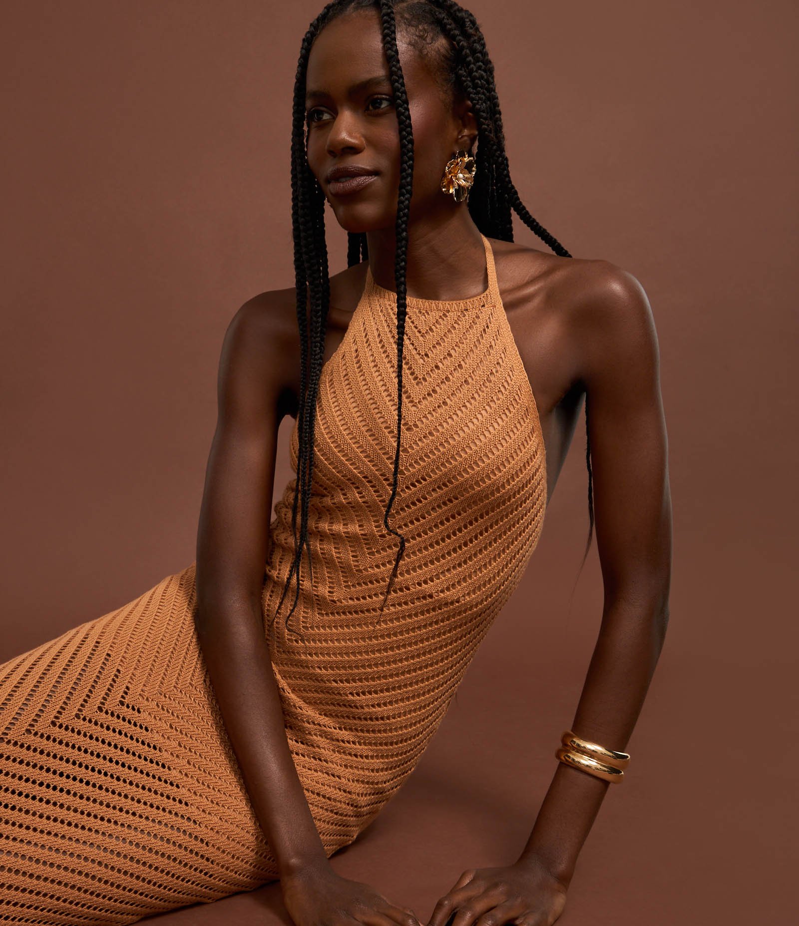 Vestido Frente Única New Midi em Tricô com Fenda nas Costas 5