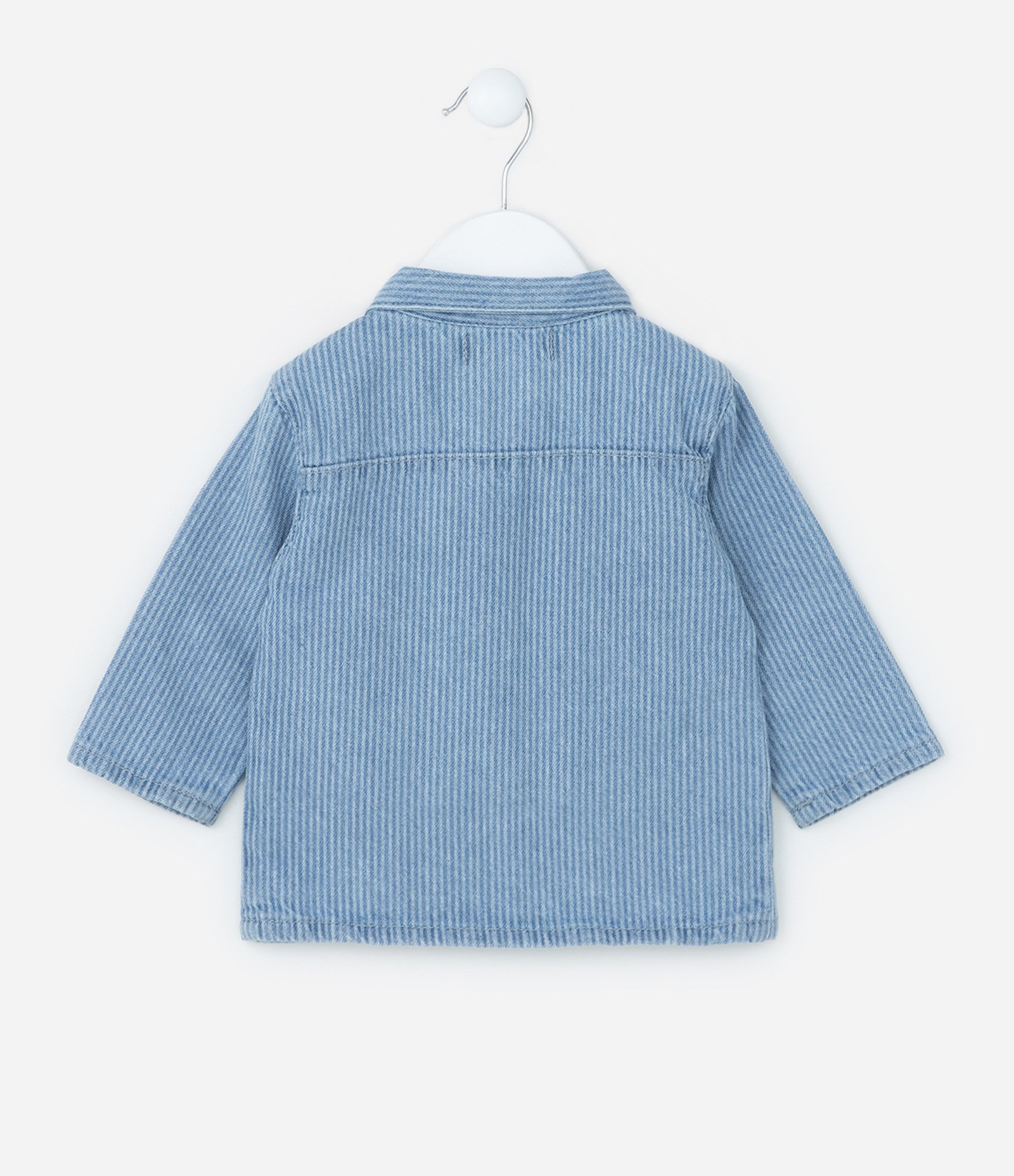 Jaqueta Infantil em Jeans com Estampa Listrada - Tam 0 a 18 meses Azul 2