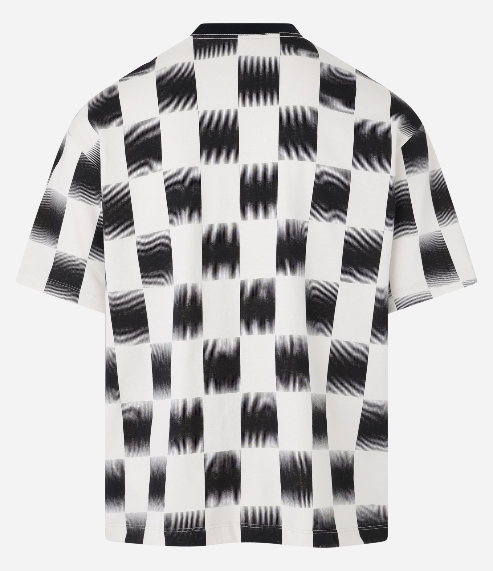 Camiseta Boxy Sportcore em Malhão com Estampa Quadriculada e Lettering Preto/Branco 6