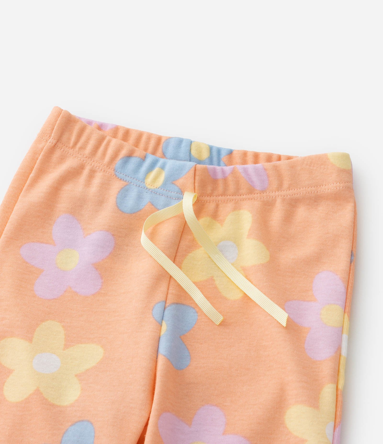 Pijama Longo Infantil com Estampa Capivara com Flores - Tam 2 a 6 Anos Amarelo/Laranja 8
