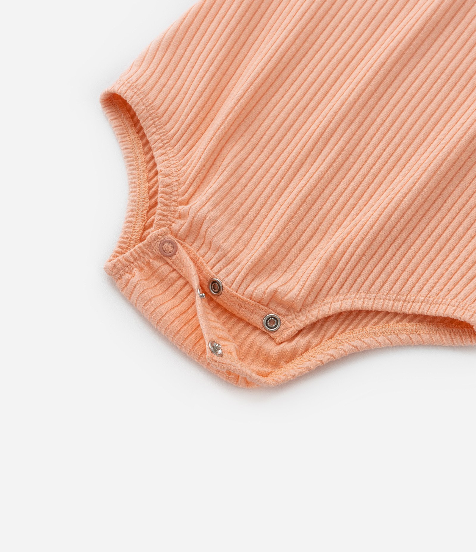 Body Infantil Canelado com Babado Broderie nas Cavas - Tam 0 a 18 meses Laranja 6