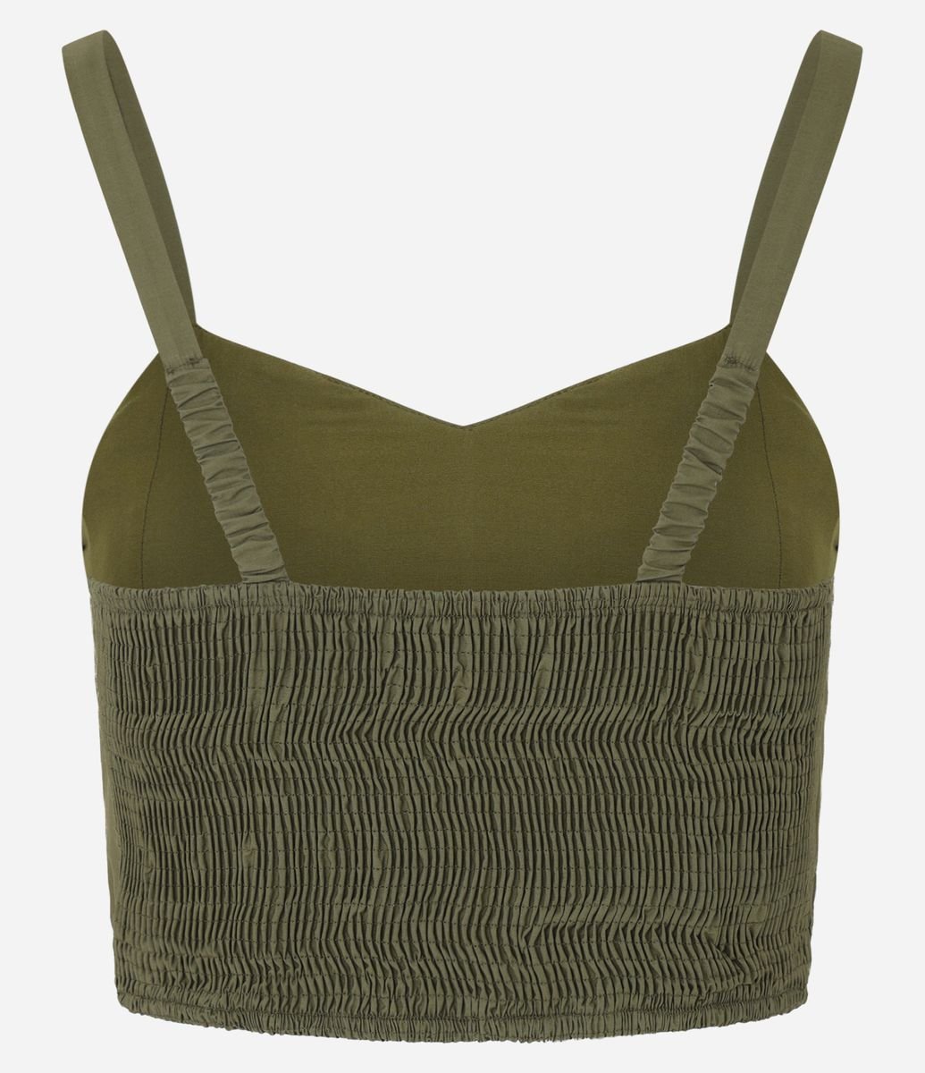 Capras カプラス ARTISTA ACX Ephemera 8'4 #4 Blusa Cropped Texturizada com Lastex e Estampa Floral Off White