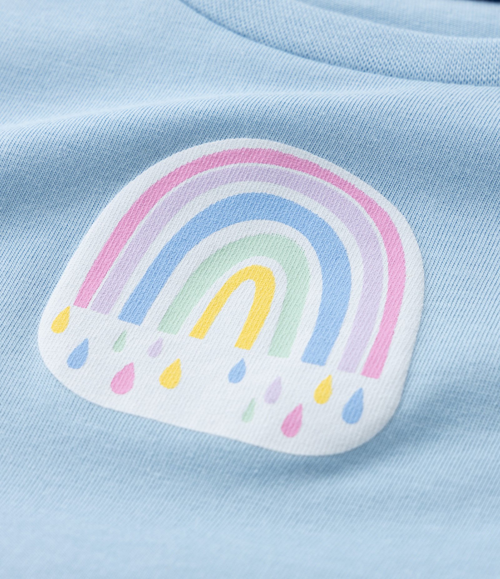 Pijama Infantil em Ribana com Estampa Arco-Íris - Tam 2 a 4 Anos Azul 8