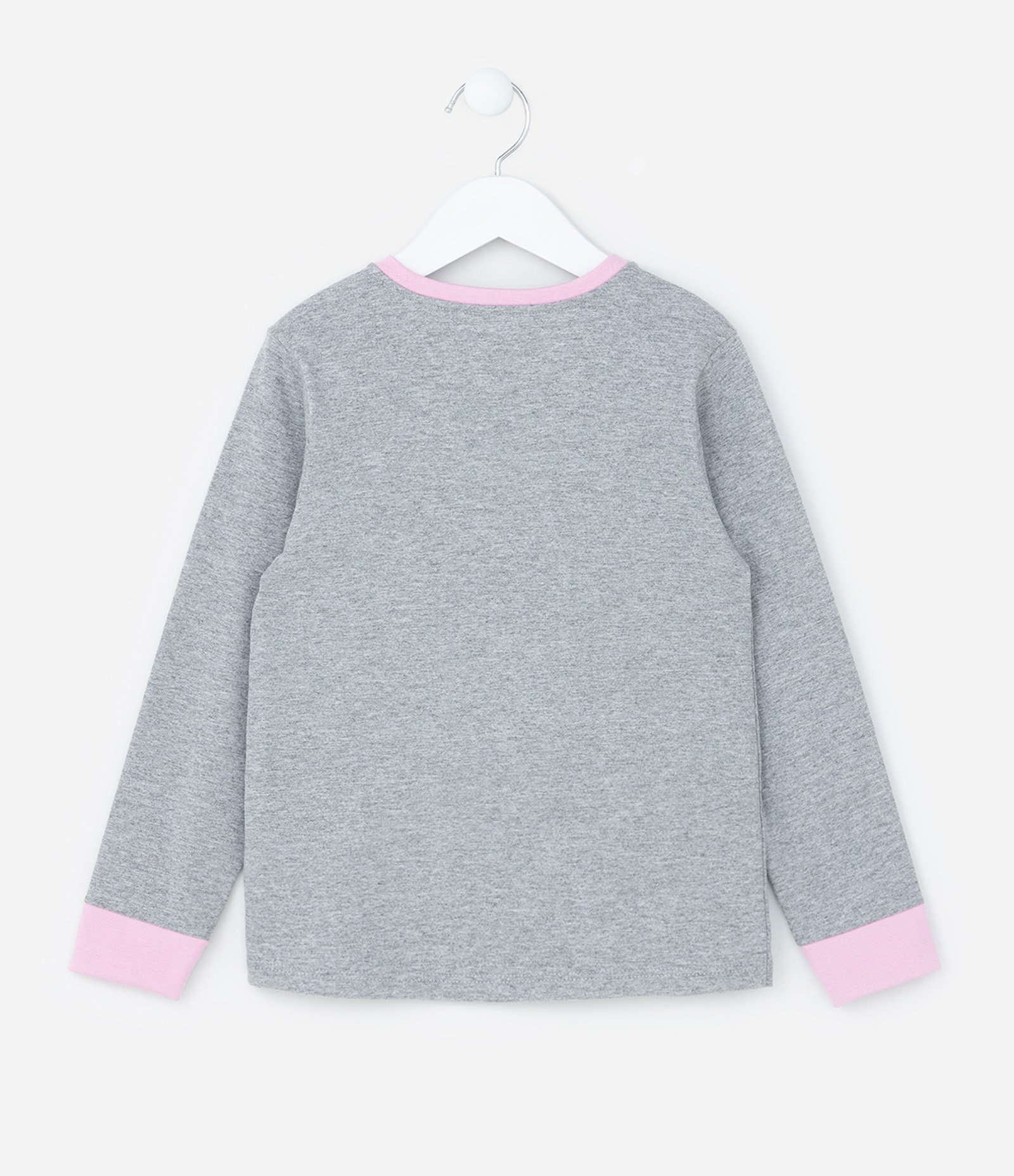 Pijama Longo Infantil com Estampa Hello Kitty e My Melody - Tam 5 a 14 Anos Cinza 3