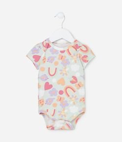 Body Infantil com Estampa Flores e Borboletas - Tam 0 a 24 meses