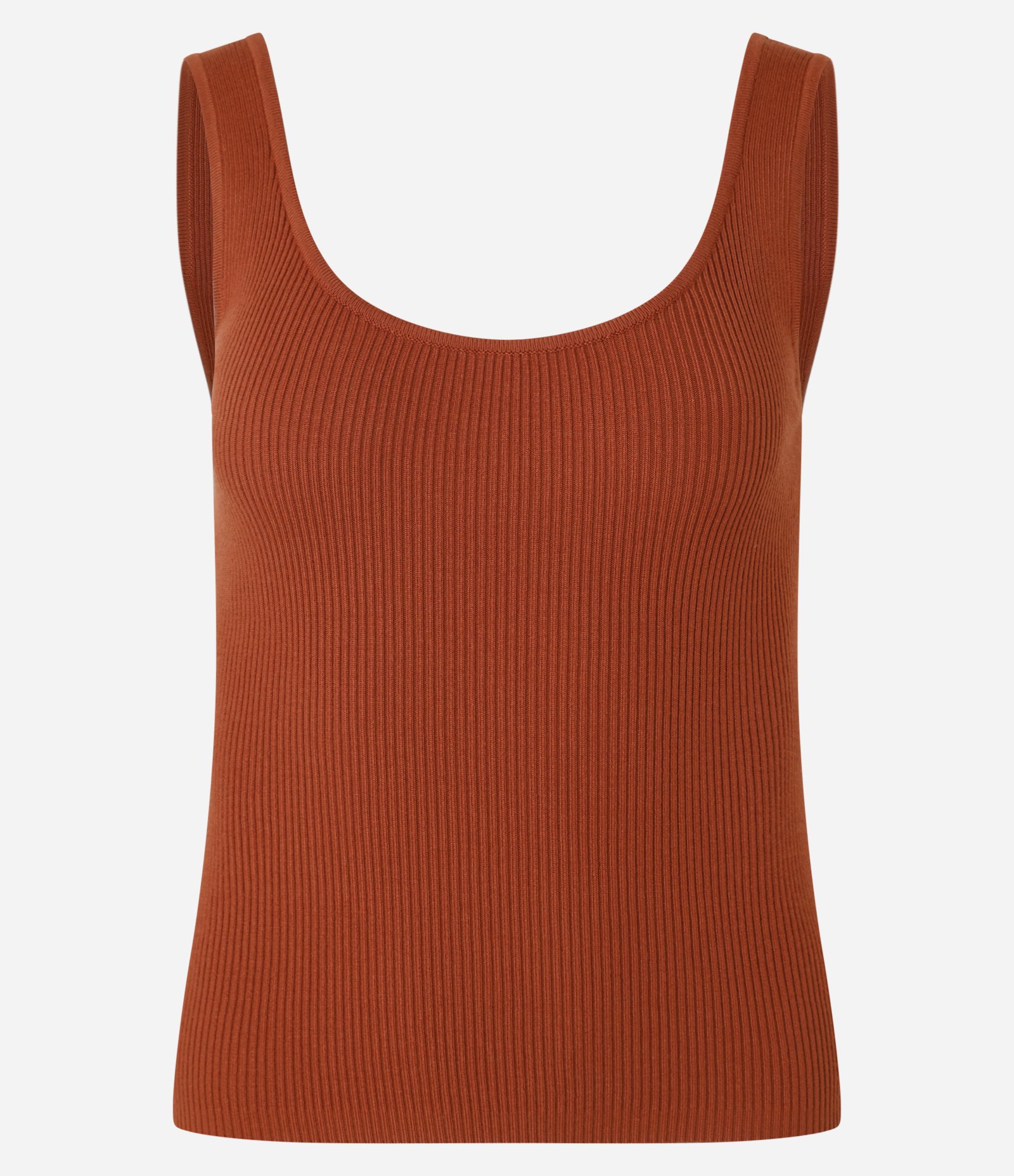 Blusa Canelada em Ribana com Decote U Vermelho 5