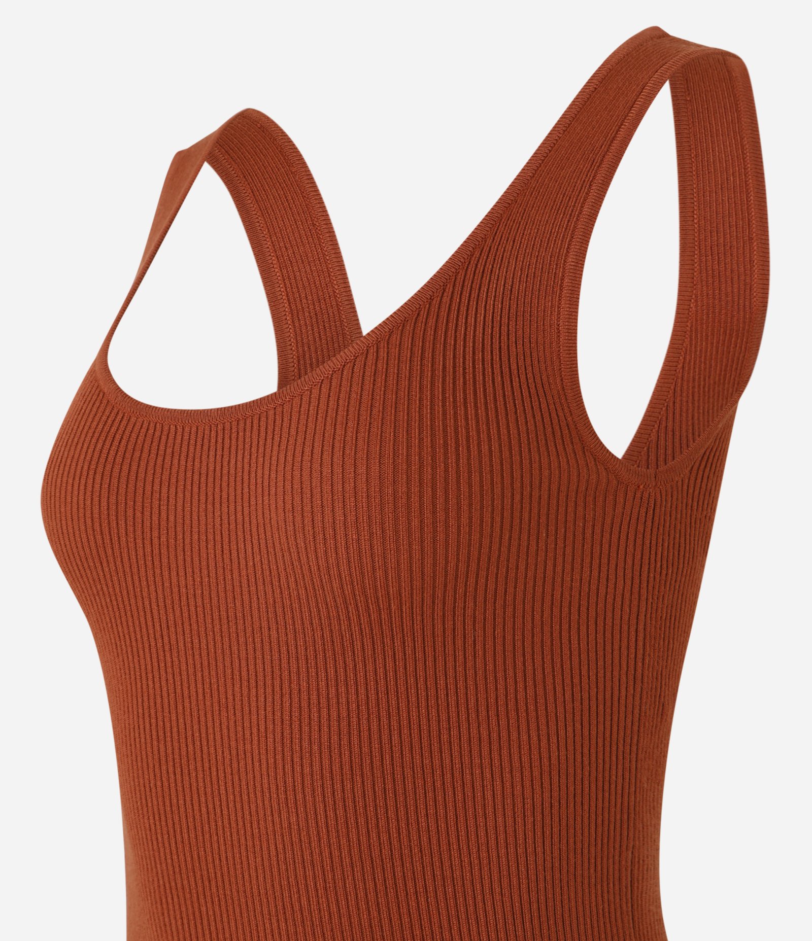 Blusa Canelada em Ribana com Decote U Vermelho 6