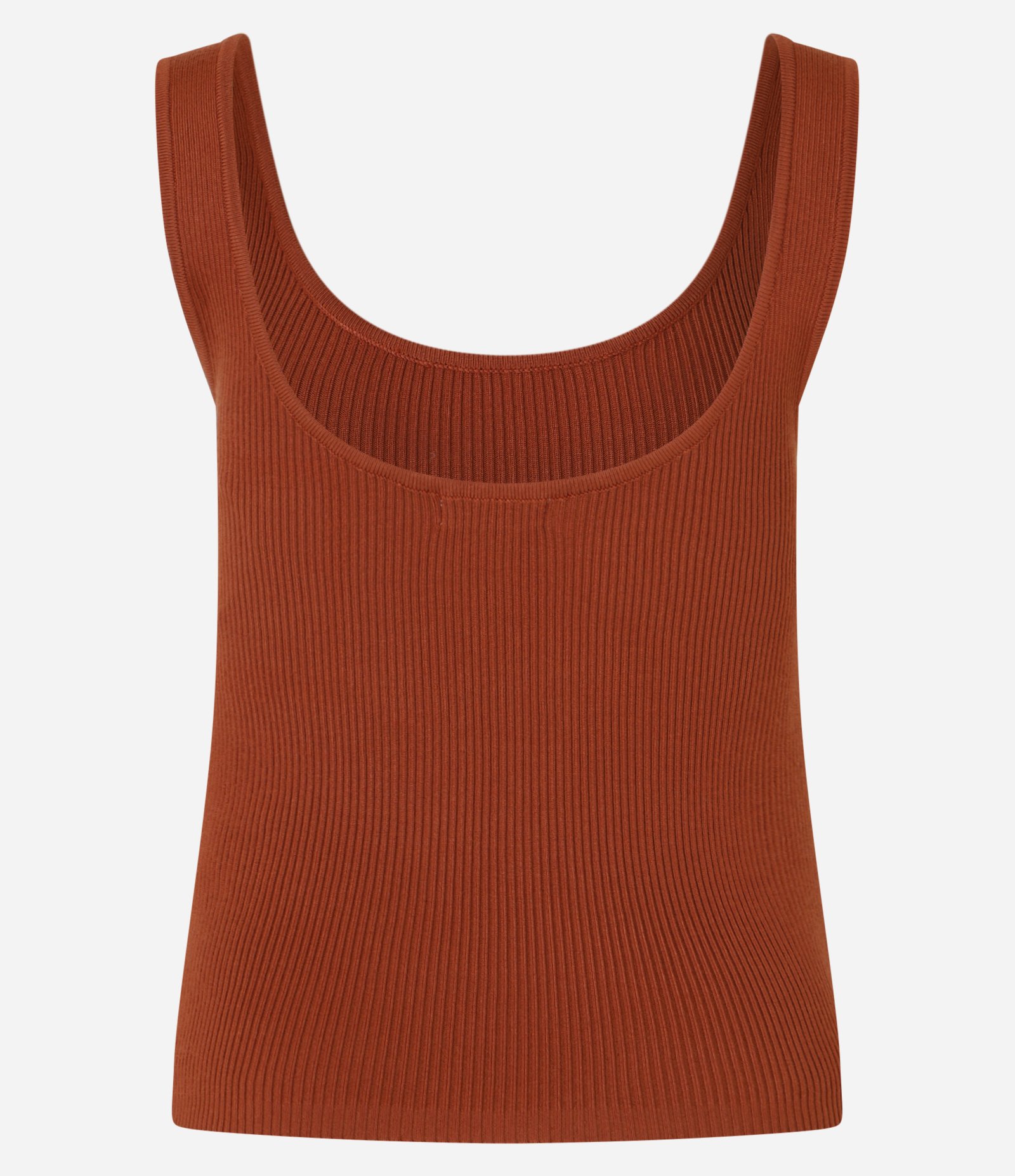 Blusa Canelada em Ribana com Decote U Vermelho 7