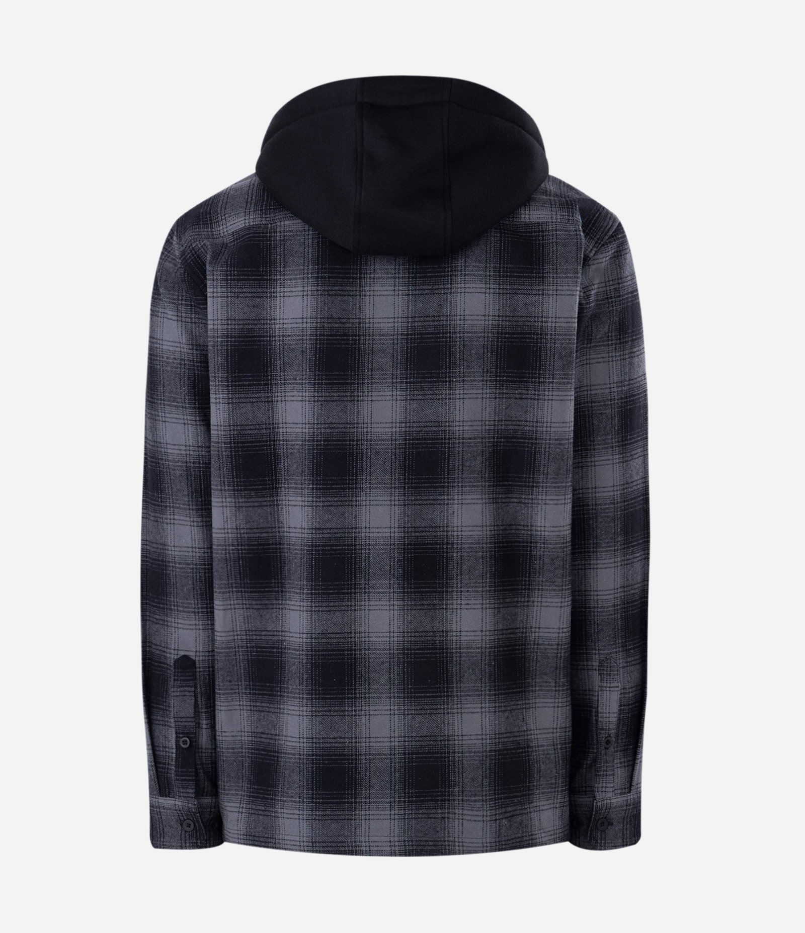 Camisa Comfort em Flanela Com Capuz Estampa Xadrez Preto 12