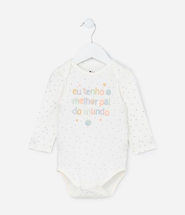 Body Infantil com Lettering Melhor Pai do Mundo -Tam RN a 18 meses