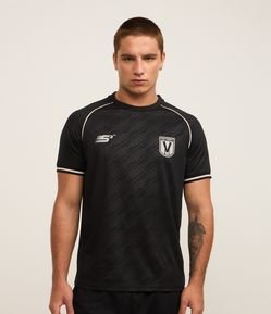 Camiseta Esportiva Futebol em Tecnologia Dry com Ribana e Estampa Heat Print