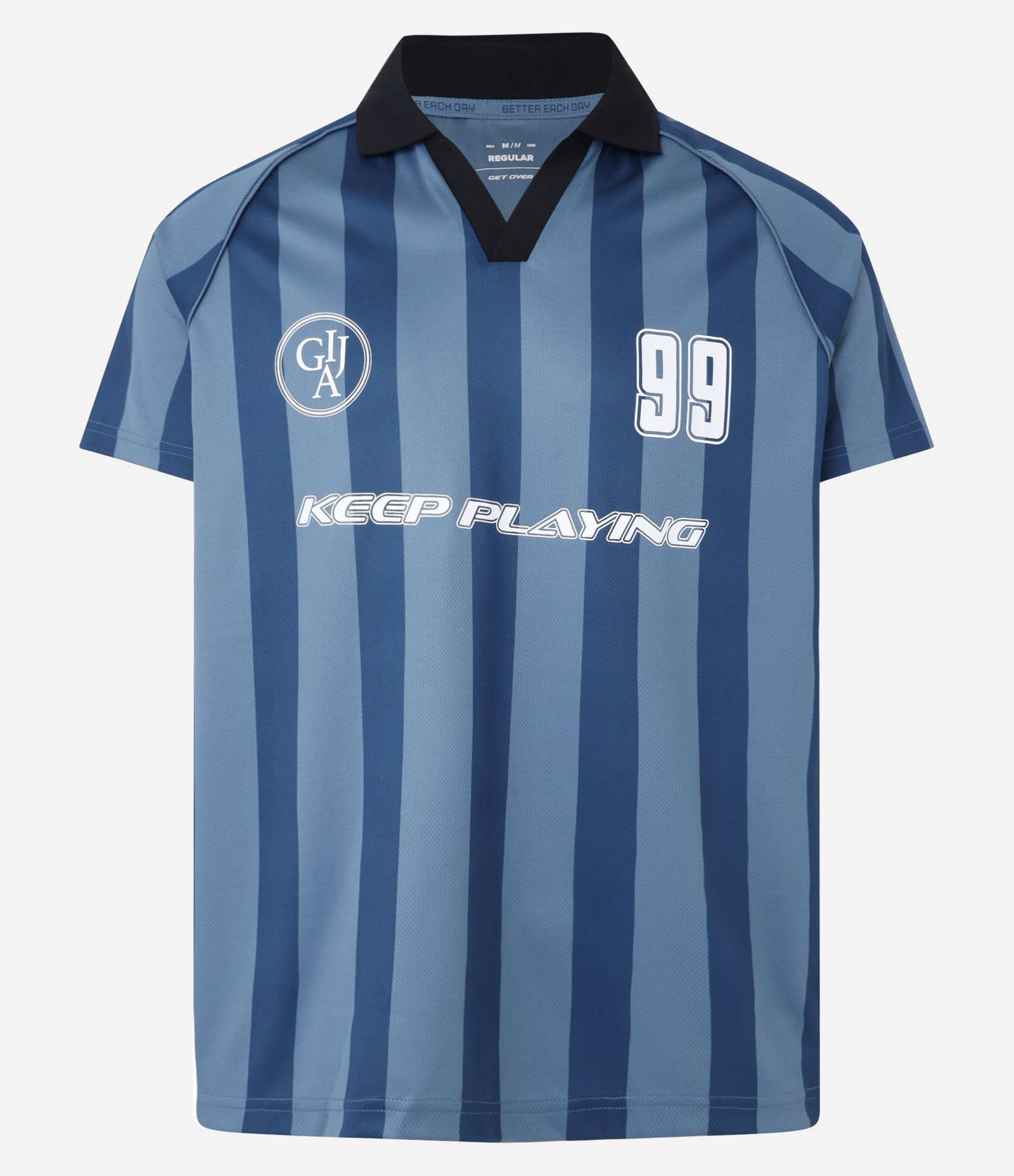 Camisa Esportiva Futebol em Tecnologia Dry com Gola Polo em Ribana Azul 5