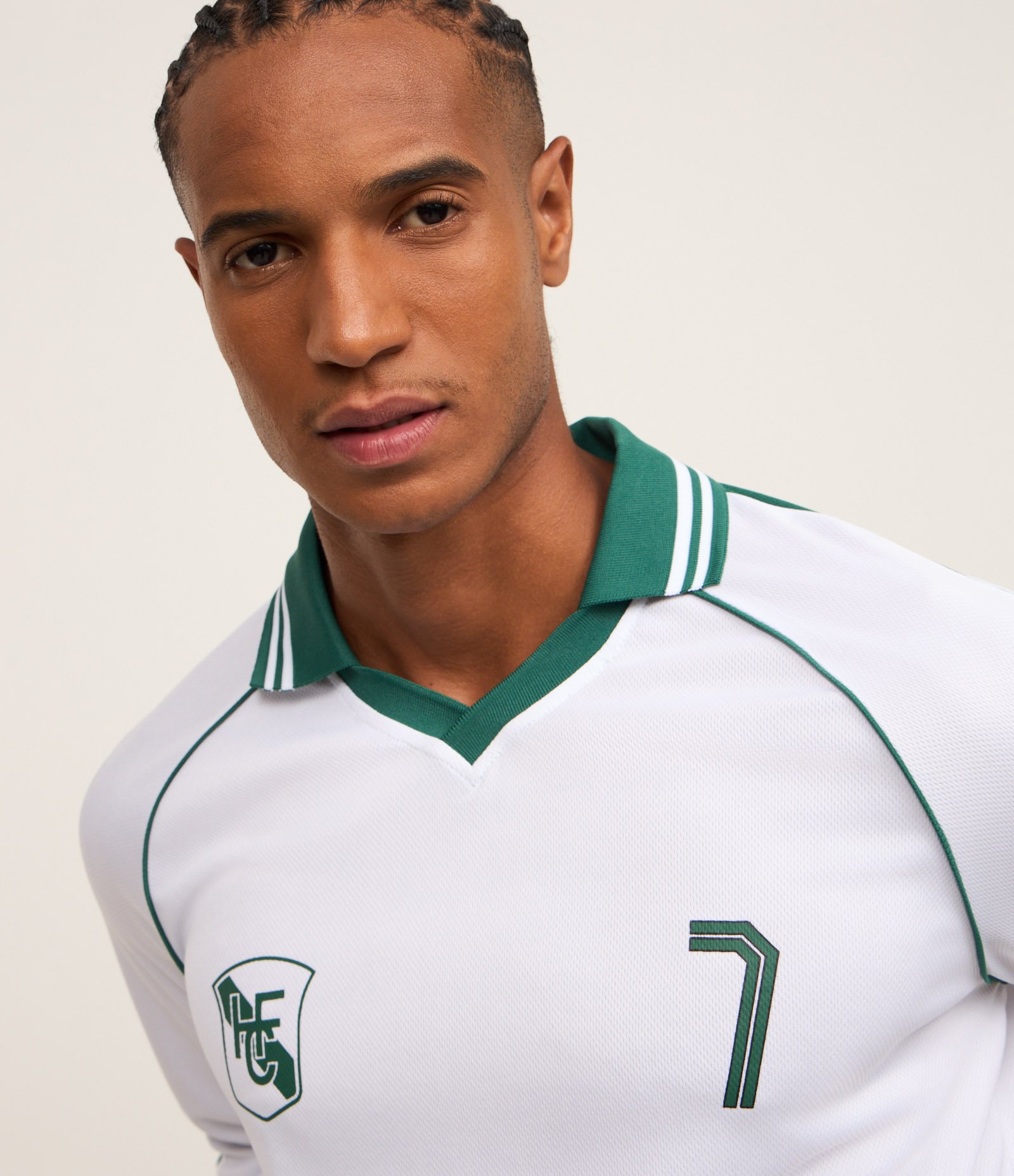 Camiseta de Futebol Esportiva em Tecnologia Dry com Gola Polo Branco 8
