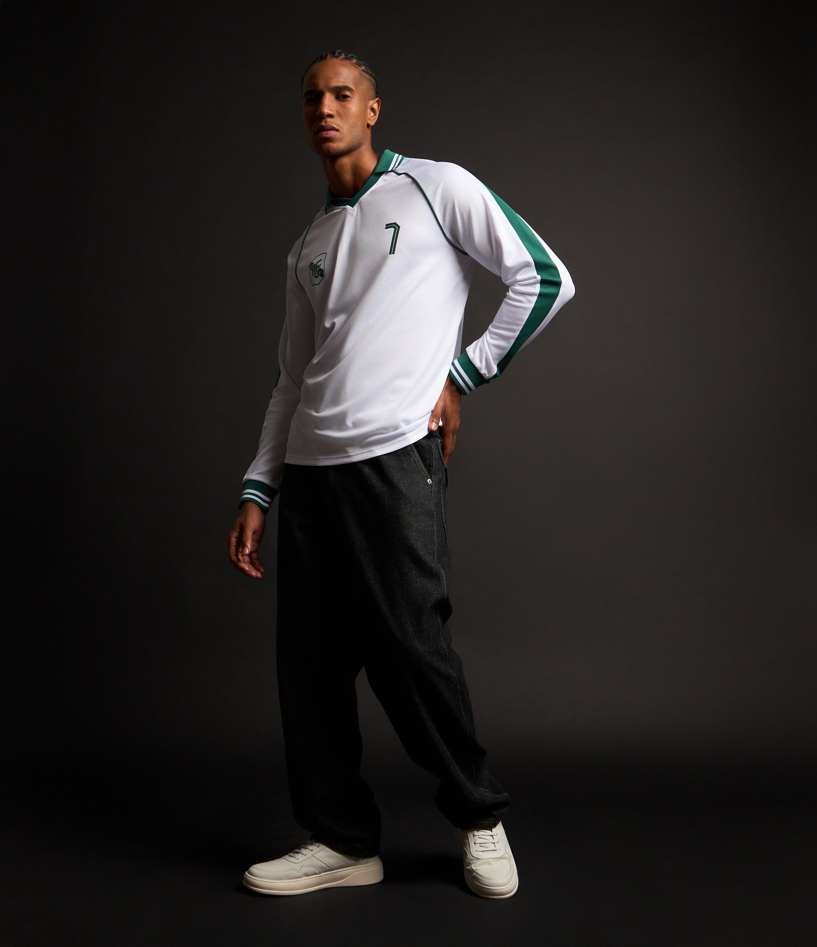 Camiseta de Futebol Esportiva em Tecnologia Dry com Gola Polo Branco 2