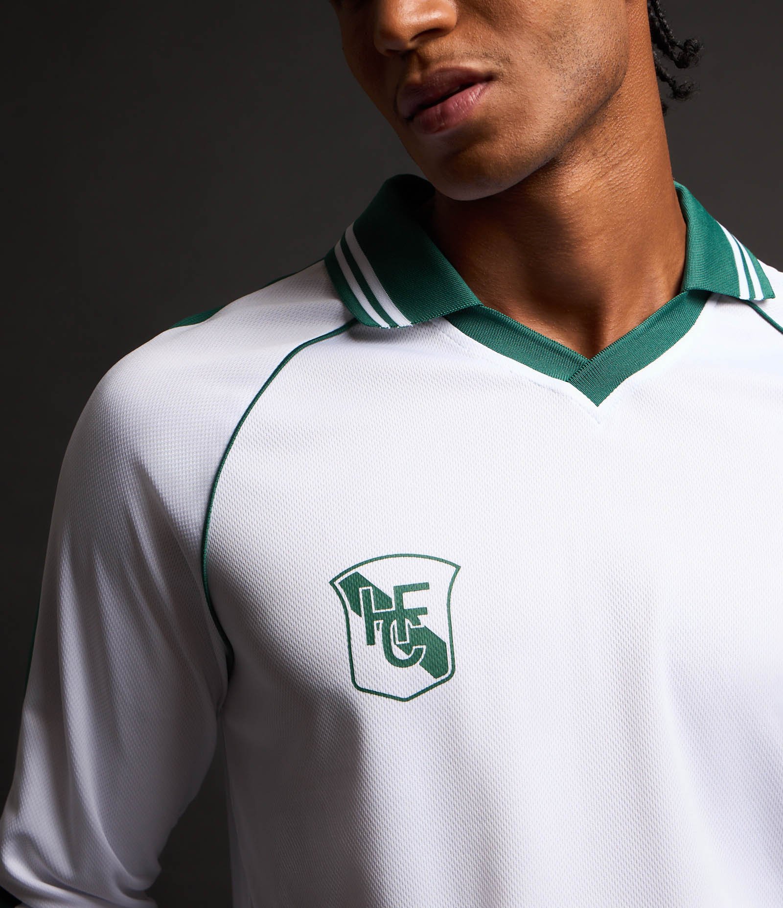 Camiseta de Futebol Esportiva em Tecnologia Dry com Gola Polo Branco 3