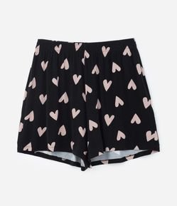 Pijama em Viscose com Estampa de Corações Curve & Plus Size