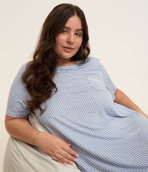 Camisola Camisetão em Viscose Xadrez Curve & Plus Size