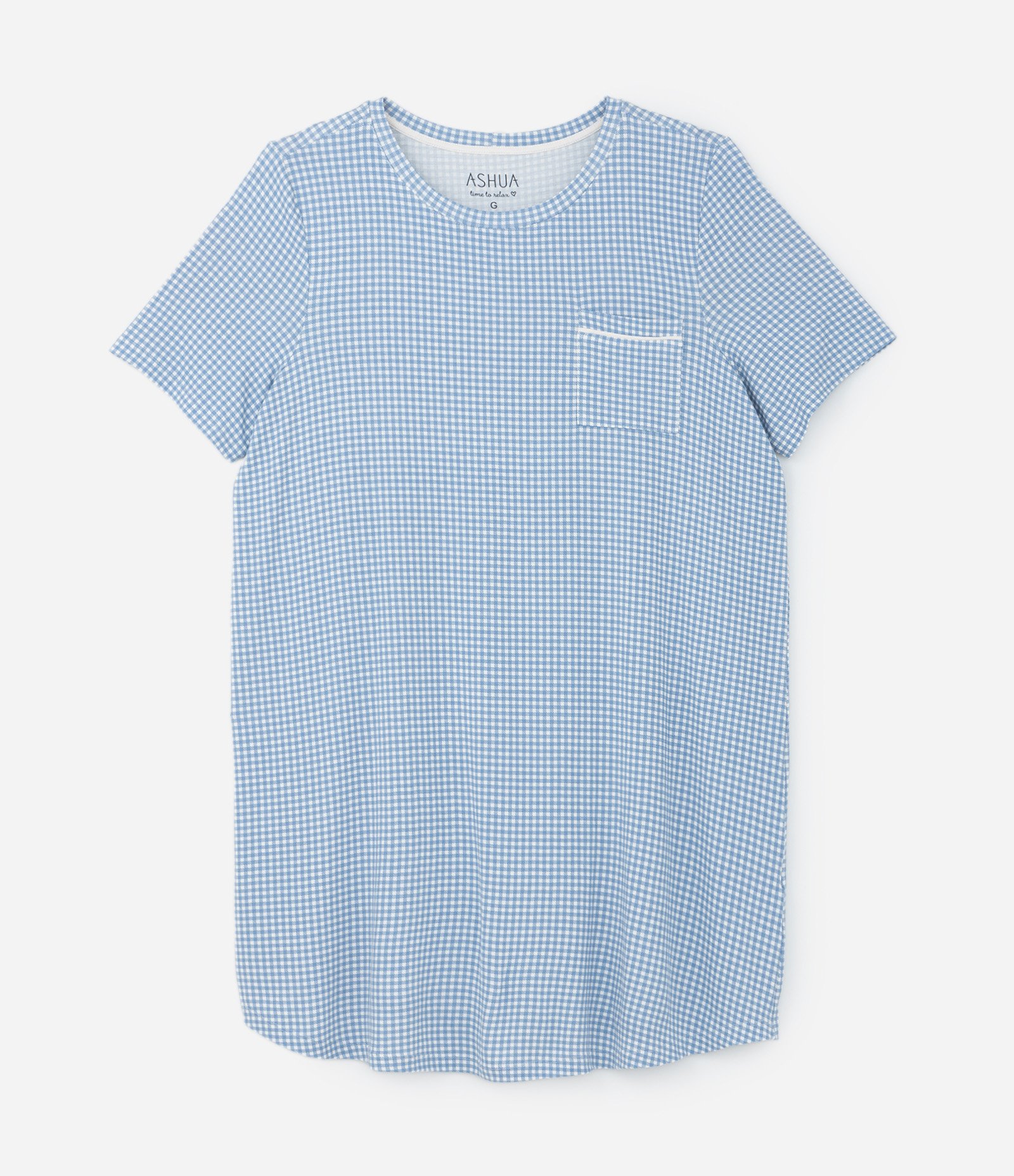 Camisola Camisetão em Viscose Xadrez Curve & Plus Size Azul 4