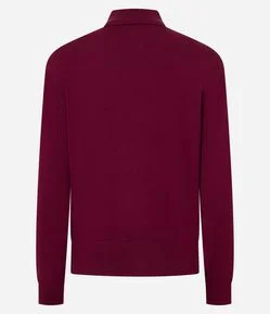 Blusa em Tricô com Abotoamento e Bolsinho Solo